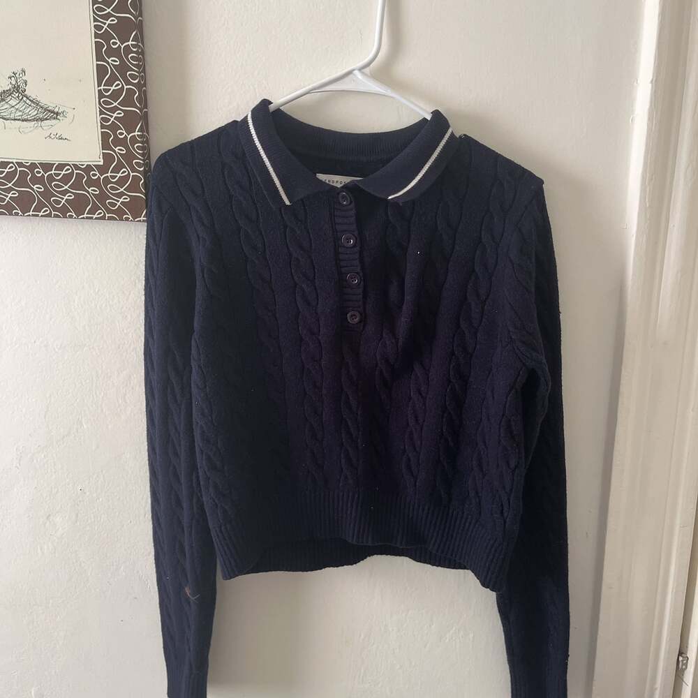 Cable Knit Shrunken Polo